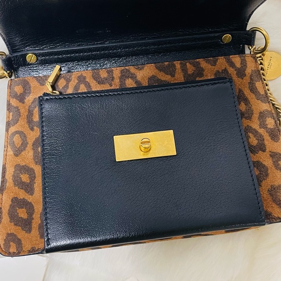 GIVENCHY
Calfskin Suede Leopard Print Small GV3 Shoulder Bag Black Chestnut - Picture 10 of 10
